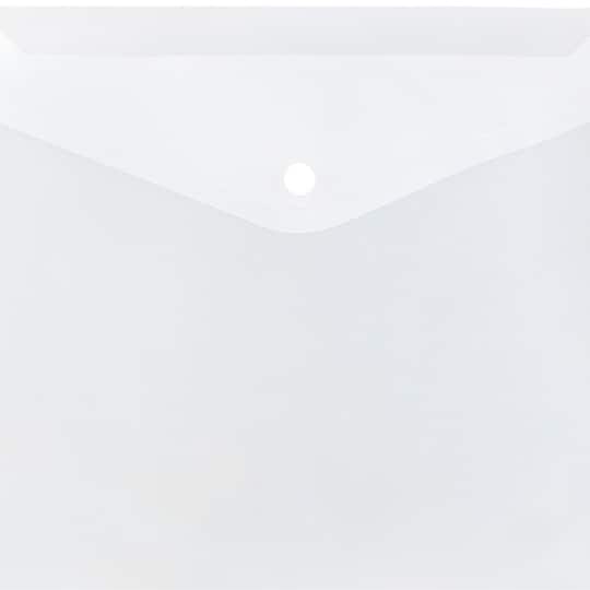 JAM Paper 9.75" x 13" Clear Plastic Snap Booklet Envelopes, 12ct.